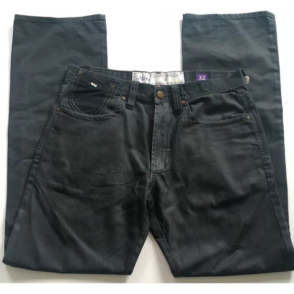 Akoo Womens Jeans Size 32 Gray 98011 Cotton‎ 100%